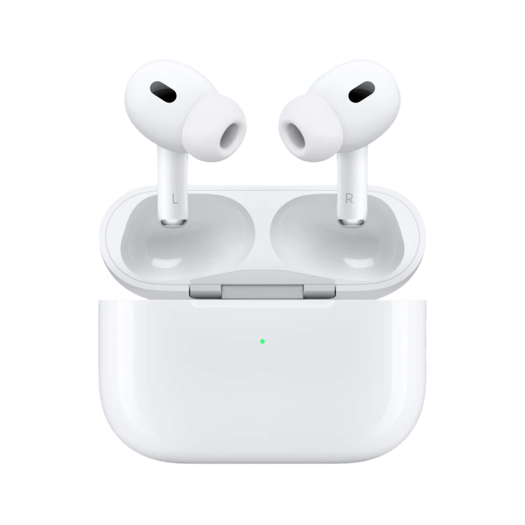 Audífonos inalámbricos AirPods Pro 2 de Apple, audífonos Bluetooth, Cancelación Activa de Ruido, Modo Ambiente, Audio Espacial Personalizado, Sonido de Alta fidelidad, Chip H2, Carga USB-C - Blanco