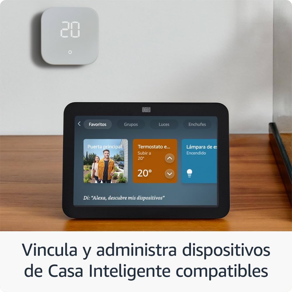 Amazon Echo Show 8 (modelo más reciente), Con audio espacial, hub de Casa Inteligente y Alexa, Negro